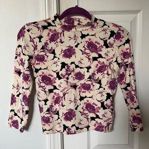 Floral Longsleeves Croptop/ Size Small